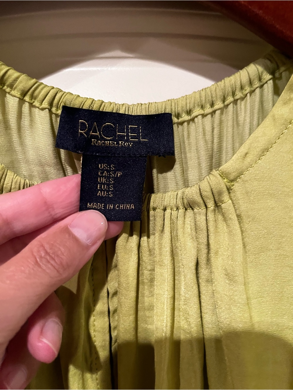 RACHEL Olive Green Pleated Women's Blouse